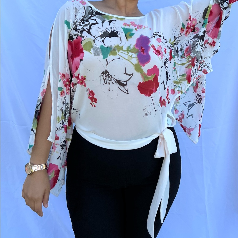 Y2K Sheer Floral Print Women's Top